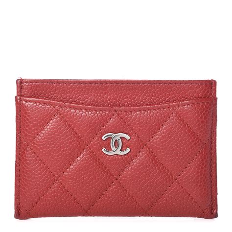 red chanel card holder